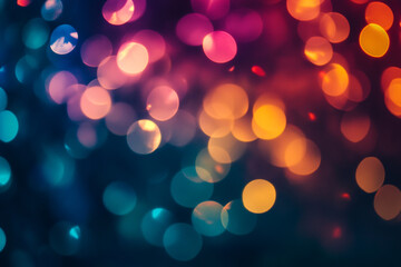 Abstract colorful bokeh background with warm and cool tones glow dark shiny night vivid image lights