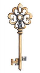 Obraz premium Antique Ornate Key Watercolor Painting