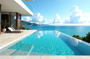 Fototapeta premium luxury hotel with a swimming pool overlooking the sea