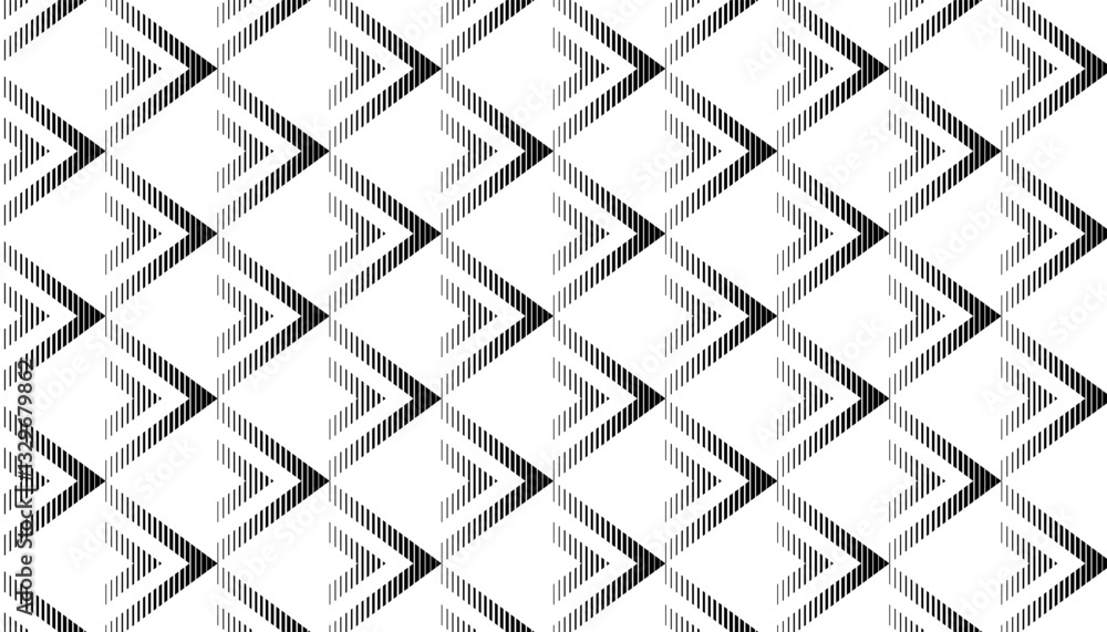 Poster black and white seamless geometric pattern for sporty background. arrows shape with sharp pattern. v