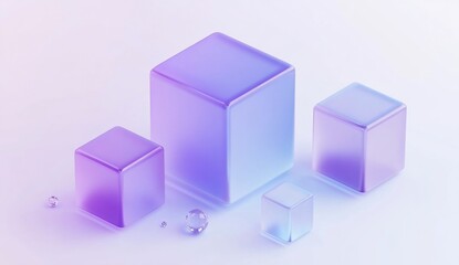 Obraz premium Abstract pastel cubes on a light background