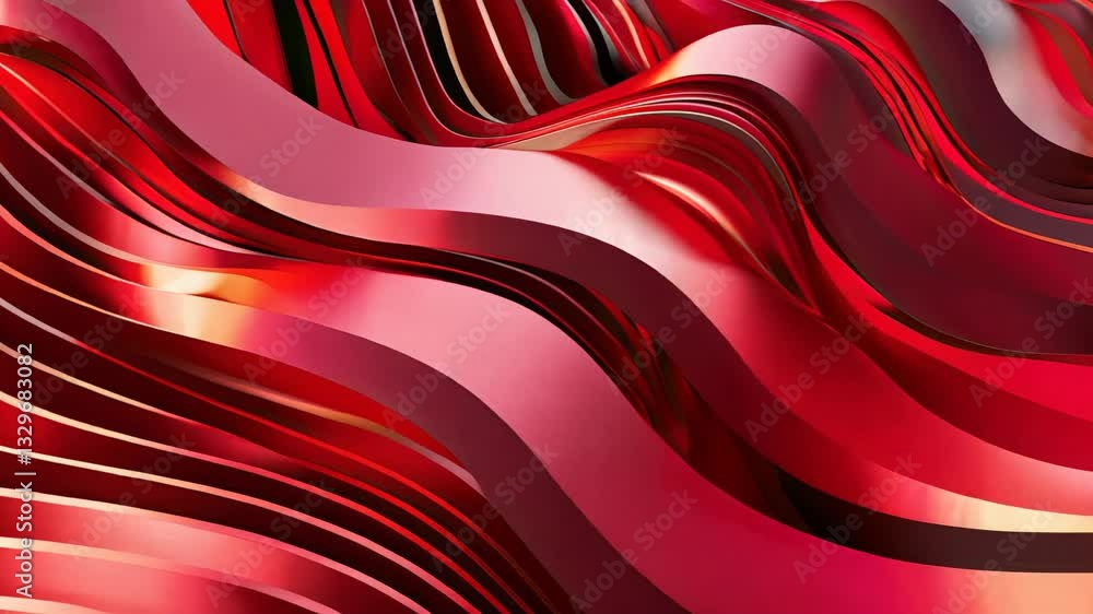 Poster vibrant red flowing waves elegantly creating an enchanting and mesmerizing abstract art piece that c