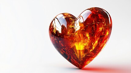 Realistic Heart Illustration on Isolated Background for Medical, Health, Love Concepts