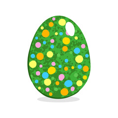 Vector Colorful Illustration of Easter Egg Isolated on White Background