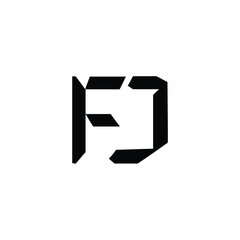 FJ monogram logo design letter text name symbol monochrome logotype alphabet character simple logo