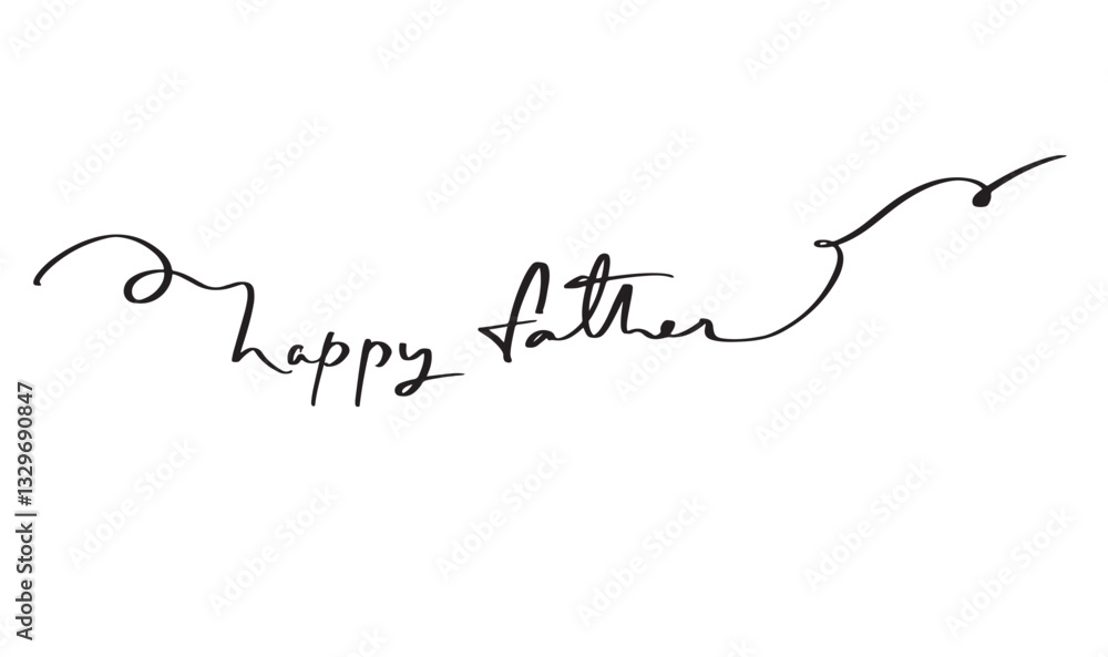 Poster happy father day text font calligraphy hand written lettering script black color object sign symbol 