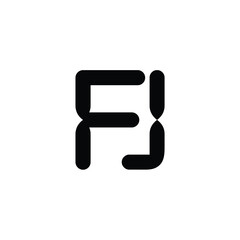 FJ monogram logo design letter text name symbol monochrome logotype alphabet character simple logo