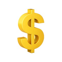 Fototapeta premium A Gleaming Golden Dollar Sign Symbolizing Wealth, Prosperity, And Financial Success Against A Clean White Background