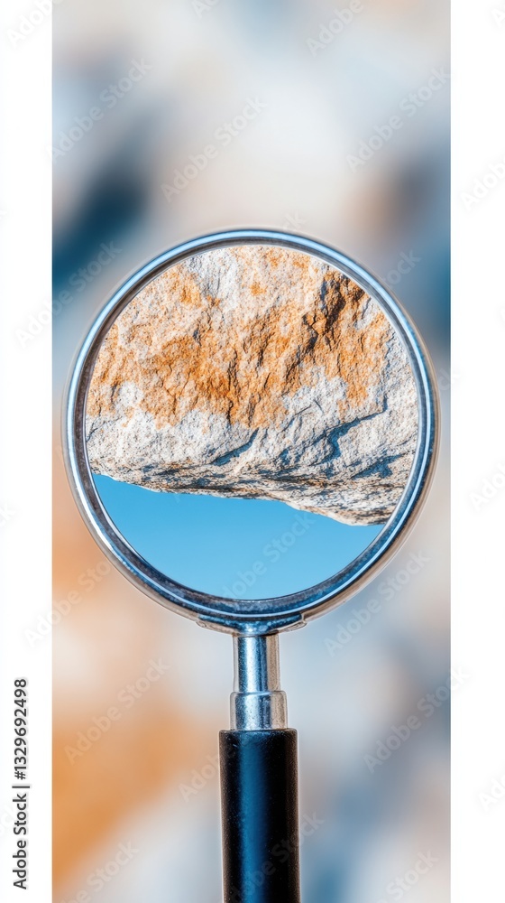 Poster minimalist risk analysis macro investigative lens revealing textural financial landscape - precision