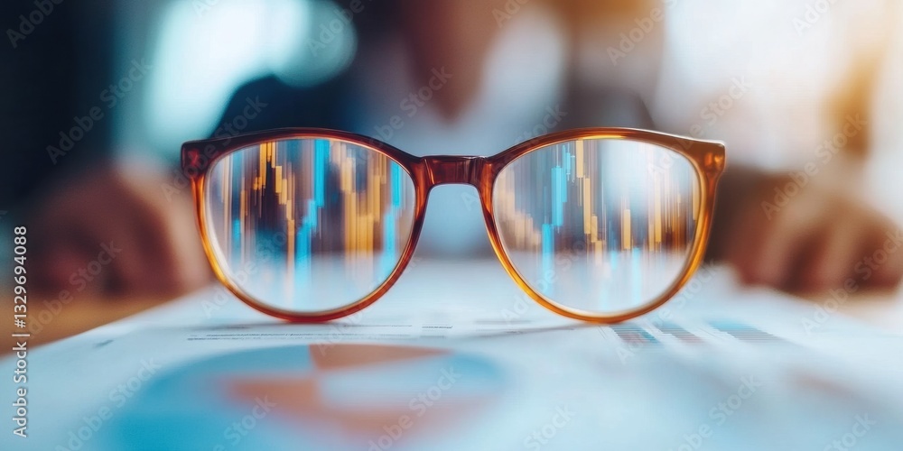 Leinwandbilder Visionary Data Insights AI-Powered Financial Analytics Through High-Tech Eyewear Lens - Transformative Market Intelligence for Next-Gen Investment Strategies