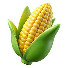 A Vibrant, Ripe Ear Of Corn, Bursting With Golden Kernels, Nestled In Its Lush Green Husk, A Symbol Of Summers Bounty And Wholesome Goodness