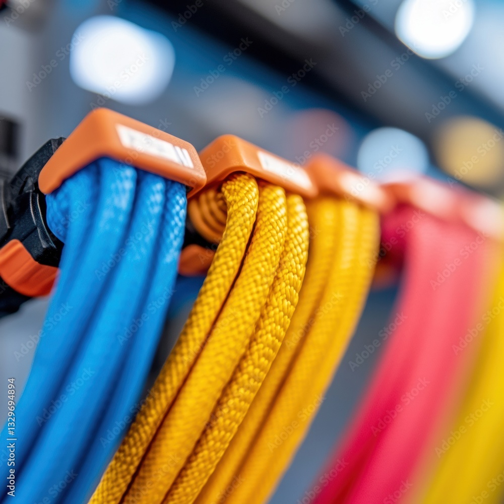 Aufkleber industrial design innovation color-coded precision cables showcasing next-gen infrastructure connect