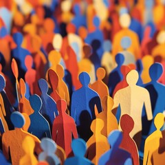 Fototapeta premium Diverse People Silhouette in Creative Art