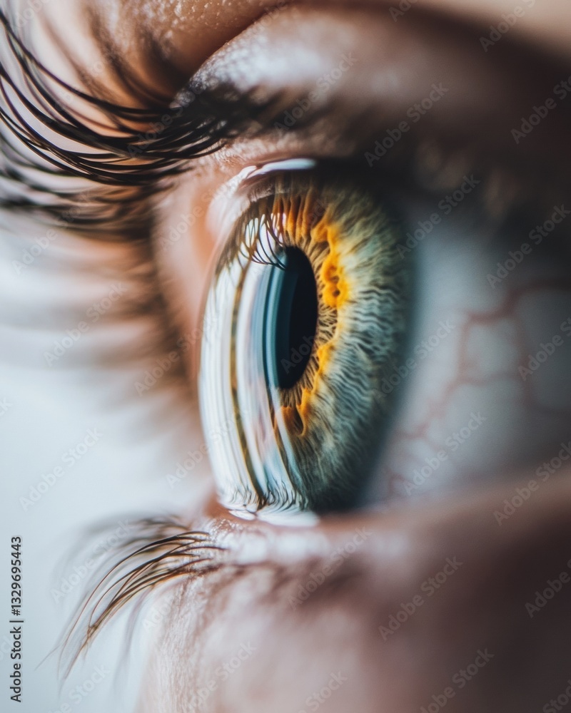 Aufkleber Hyperreal Biometric Identity Tech Ultra-Detailed Human Eye Macro Revealing Intricate Iris Patterns for Advanced Security and Digital Authentication