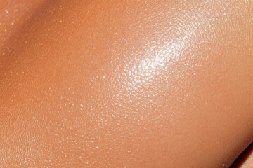 Fototapeta premium Close up of a smooth, radiant skin texture showcasing healthy, glowing complexion with warm undertones and subtle shine, perfect for skincare and beauty concepts
