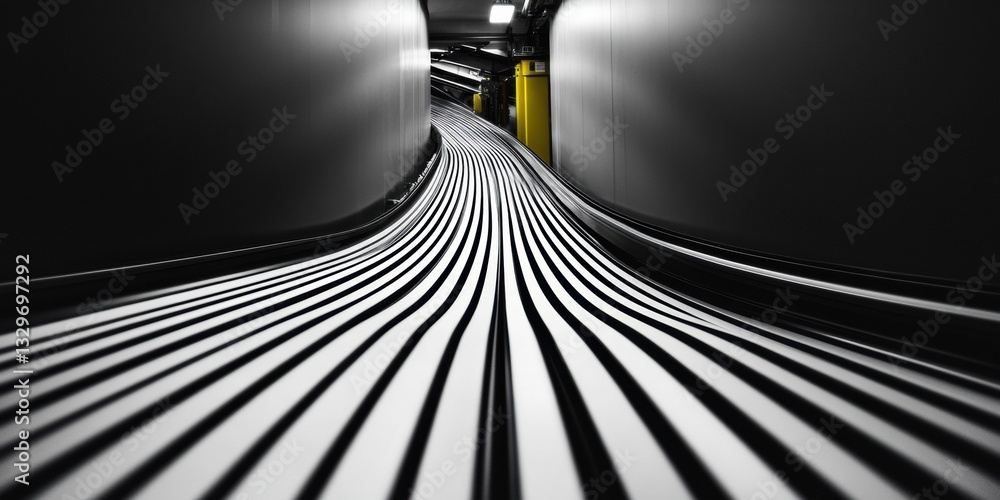 Poster minimalist logistics flow ai-powered smart warehouse conveyor design - next-gen industrial efficienc
