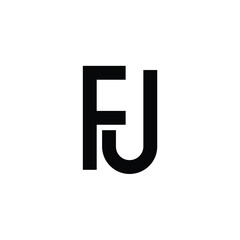 FJ monogram logo design letter text name symbol monochrome logotype alphabet character simple logo