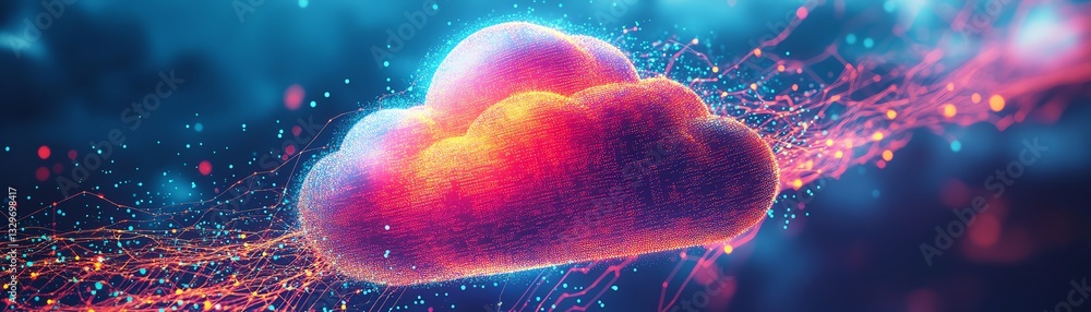 Poster abstract cloud computing concept