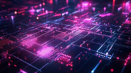 Holographic Quantum Interface Glowing with Intricate Patterns