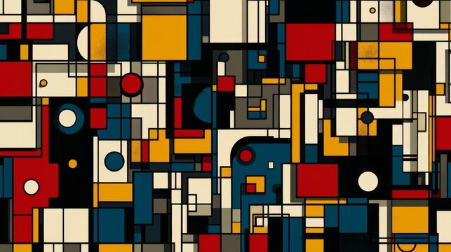 Abstract Geometric Pattern with Bold Colors