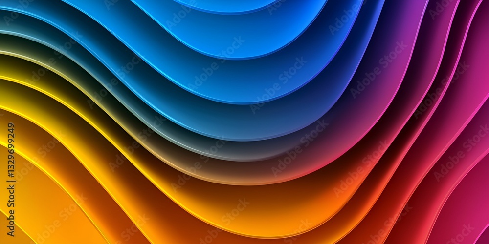 Aufkleber abstract background topographic lines depth concept. colorful abstract waves in vibrant gradients.