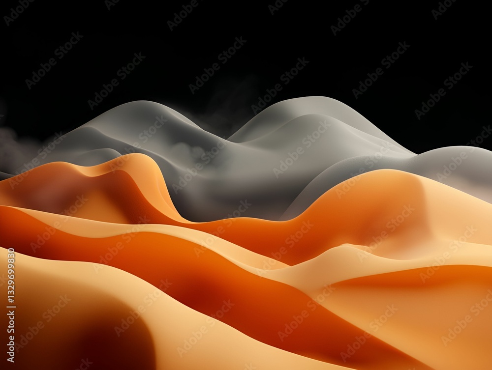 Poster Abstract background topographic lines depth concept. Abstract sand dunes with soft curves and contrasting colors.