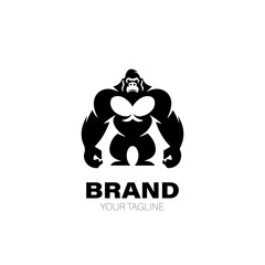 Gorilla Logo. Gorilla Logo Design. Gorilla Logo Brand. Gorilla Logo Vector Design Isolated on White Background