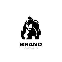 Gorilla Logo. Gorilla Logo Design. Gorilla Logo Brand. Gorilla Logo Vector Design Isolated on White Background
