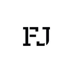 FJ monogram logo design letter text name symbol monochrome logotype alphabet character simple logo