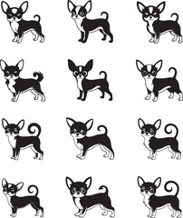 Obraz premium Chihuahua silhouettes