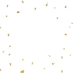 3D Dynamic golden confetti square background.