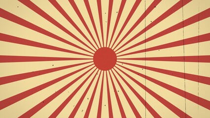 Retro Japanese Rising Sun Pattern with Grunge Texture
