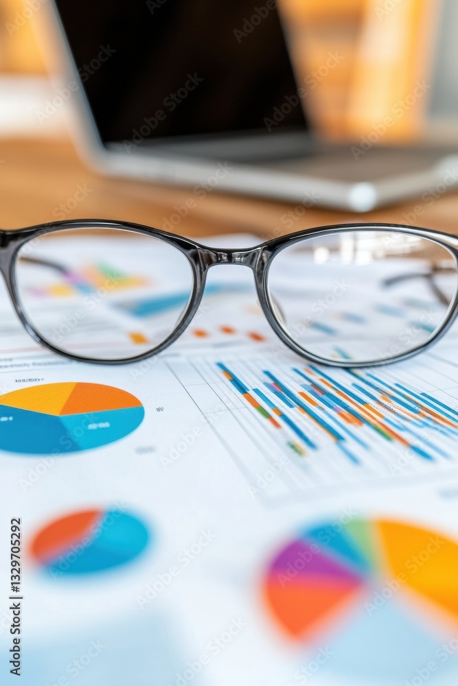 Aufkleber Minimalist Financial Analytics Data-Driven Insights with Modern Workspace Aesthetics - Empowering Strategic Decision-Making through Advanced Visualization Techniques