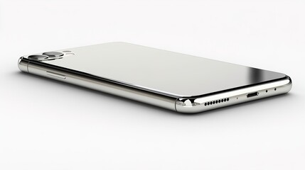 A cutting-edge smartphone with an edge-to-edge OLED display, ultra-slim bezels, a triple-lens camera system, and a sleek titanium frame, displayed at an angled perspective with soft reflections, cutou