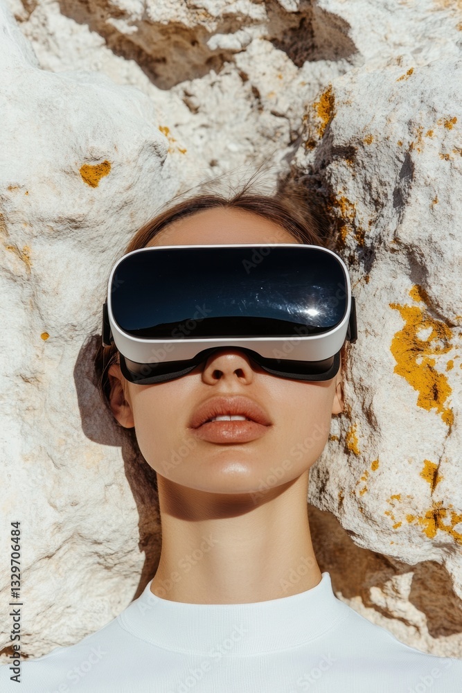 Poster Immersive Digital Learning Revolution Gen Z Student Exploring Virtual Reality Education Through Cutting-Edge Spatial Computing Technology in Minimalist Aesthetic