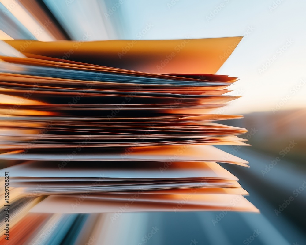 Leinwandbilder dynamic digital workflow minimalist paper transformation revealing cutting-edge information manageme