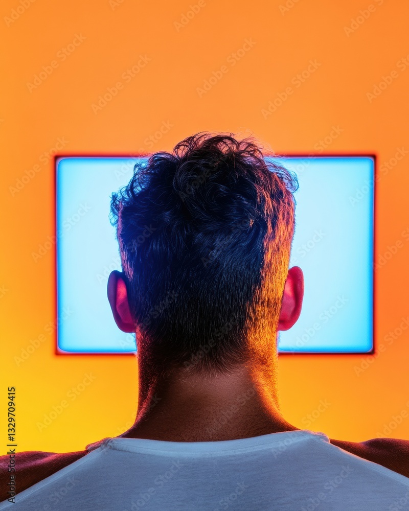 Poster Digital Immersion Portraits Vibrant Gen Z Entertainment Experience with Minimalist Screen Design and Immersive Streaming Visual Communication