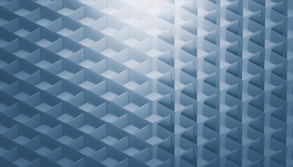 Abstract 3D geometric background with layered cubes and shadows, deep perspective, soft glow