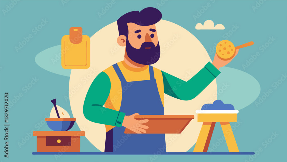 Poster a skilled craftsman guiding a group through the steps of creating a masterpiece his hands deftly mov