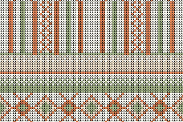 green color seamless knitted pattern with orange and creamy, clothing, brass, background