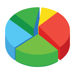 Obraz premium 3D Pie Chart vector, create a pie chart for business