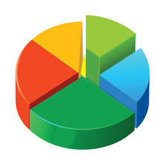 3D Pie Chart vector, create a pie chart for business