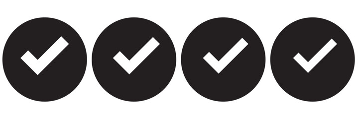 Trendy chekmark vector icons set