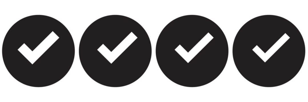 Trendy chekmark vector icons set