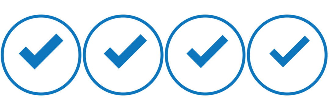 Trendy chekmark vector icons set