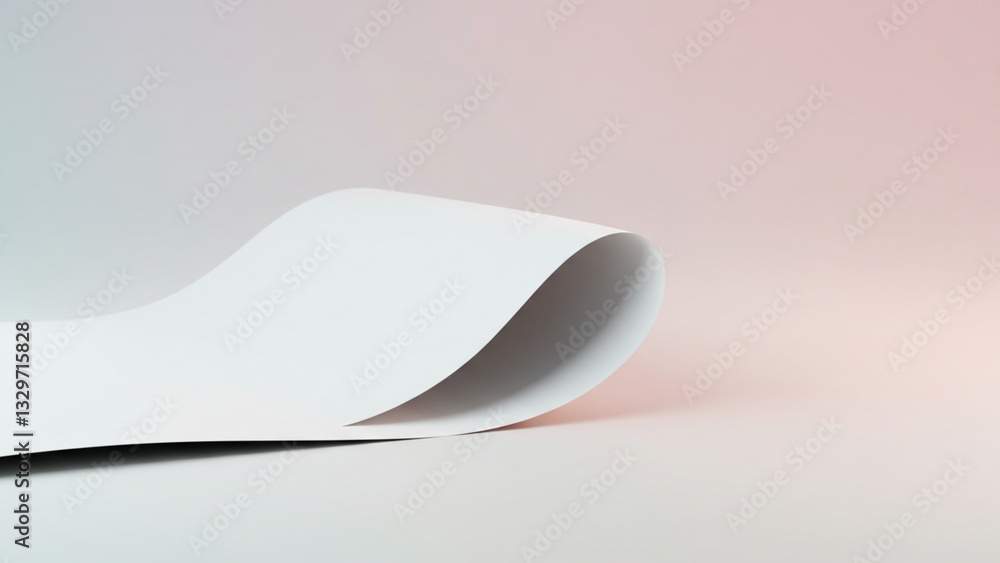 Poster curved design of a blank paper serving as an abstract background