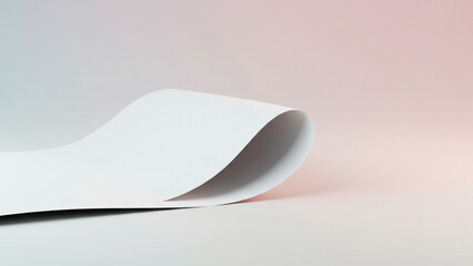 Curved design of a blank paper serving as an abstract background