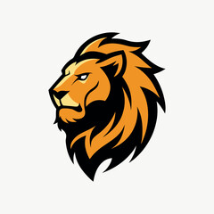 Lion Head Mascot Logo Icon Design on White Background – Powerful and Bold Symbol