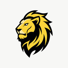 Lion Head Mascot Logo Icon Design on White Background – Powerful and Bold Symbol