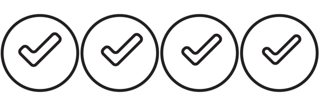 Trendy chekmark vector icons set